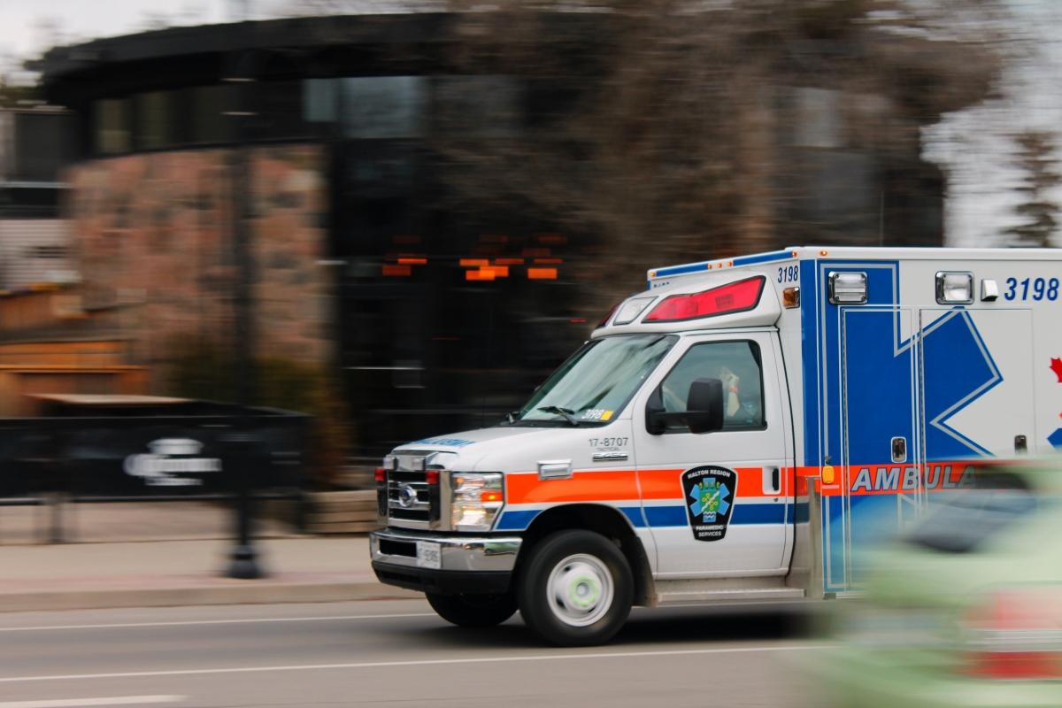 An ambulance in motion