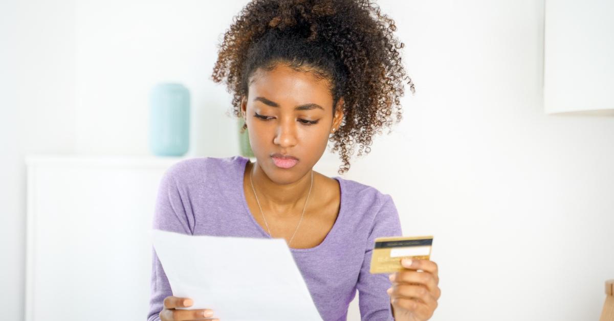 A young woman checking her credit report