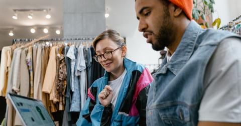 Employees listing items for sale online