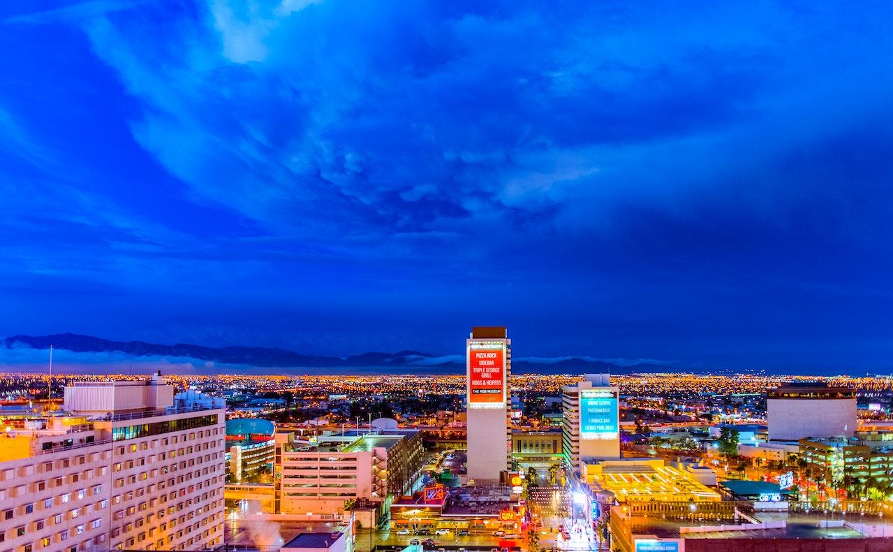 High Angle View of City Scape Las Vegas