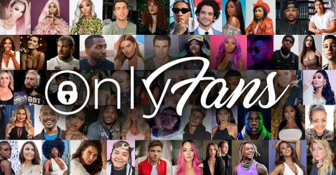 OnlyFans logo over collage of selfies