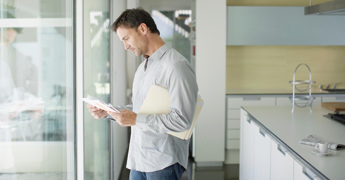 man sorting mail