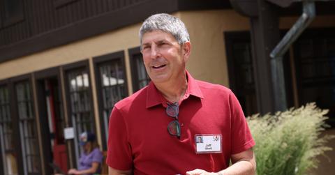 Jeff Shell in a red polo shirt at the Allen & Company Sun Valley Conference on July 7, 2021