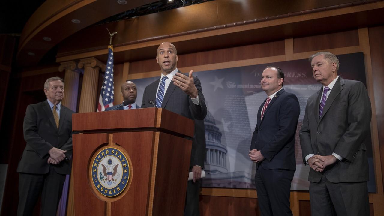 Senator Cory Booker discusses the passage of the First Step Act in 2018.