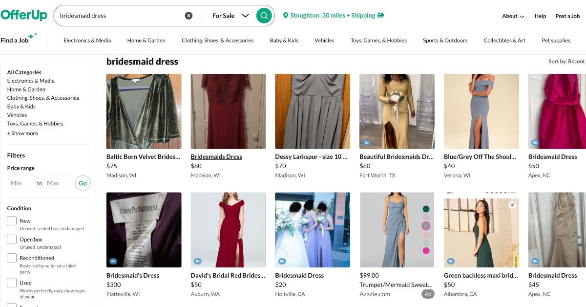 bridesmaid dress resale