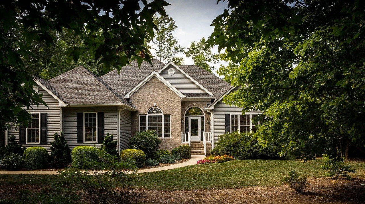 A house amid trees