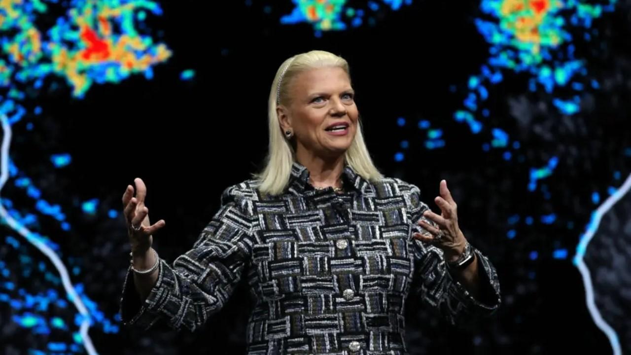 Ginni Rometty speaking at the Consumer Electronics Show in 2019