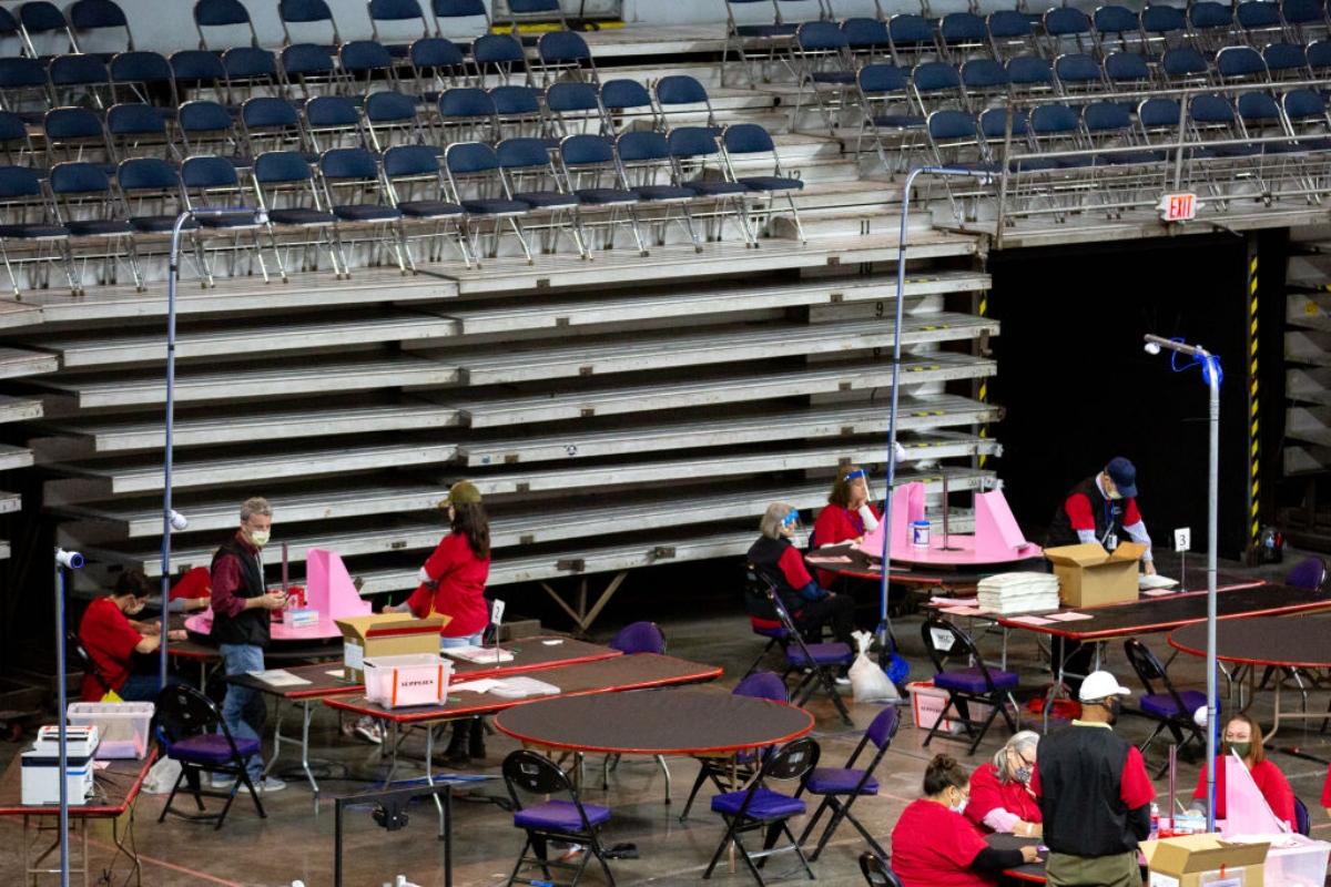 Ballot audit at the Veterans Memorial Coliseum 