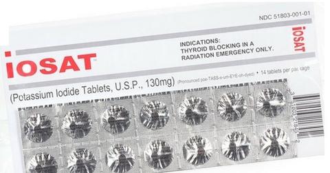 A box of potassium iodide tablets