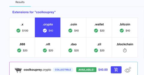 Unstoppable Domains interface