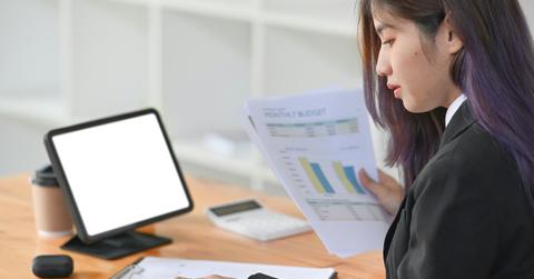 woman working on computer