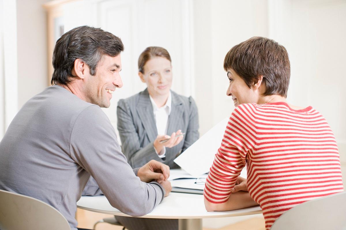 Couple meeting with a mortgage broker 