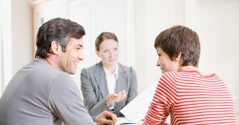 Couple meeting with a mortgage broker