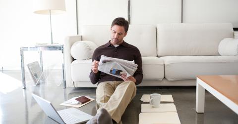 A man looking for value stock data