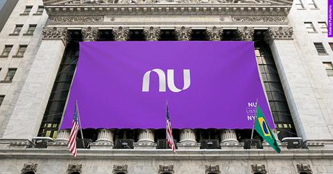 Nubank banner on NYSE Building