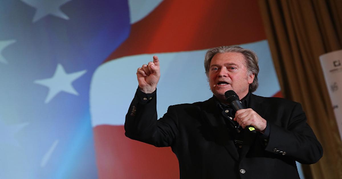 Steve Bannon at a debate in Prague