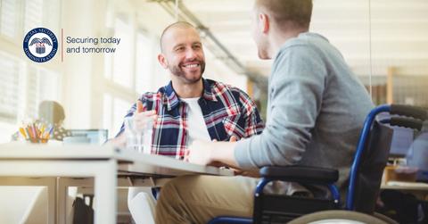 Men discussing social security payments