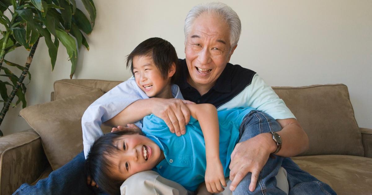 A man with his grandsons