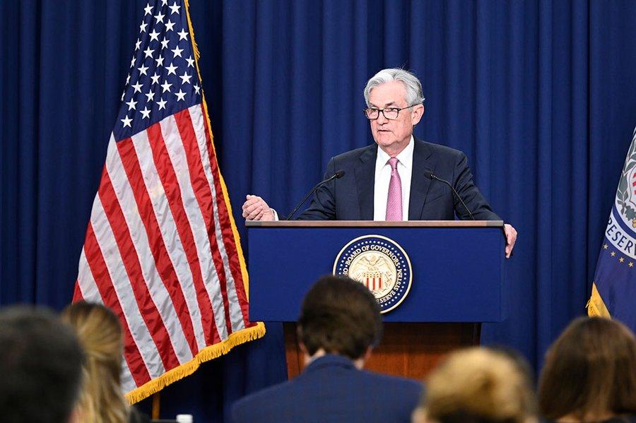 Fed chair Powell answers reporters’ questions at the FOMC press conference on May 4, 2022