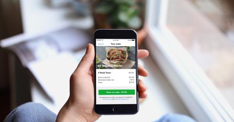 Grubhub mobile and online food delivery platform displayed on a smartphone