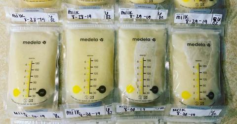 Packets of breast milk