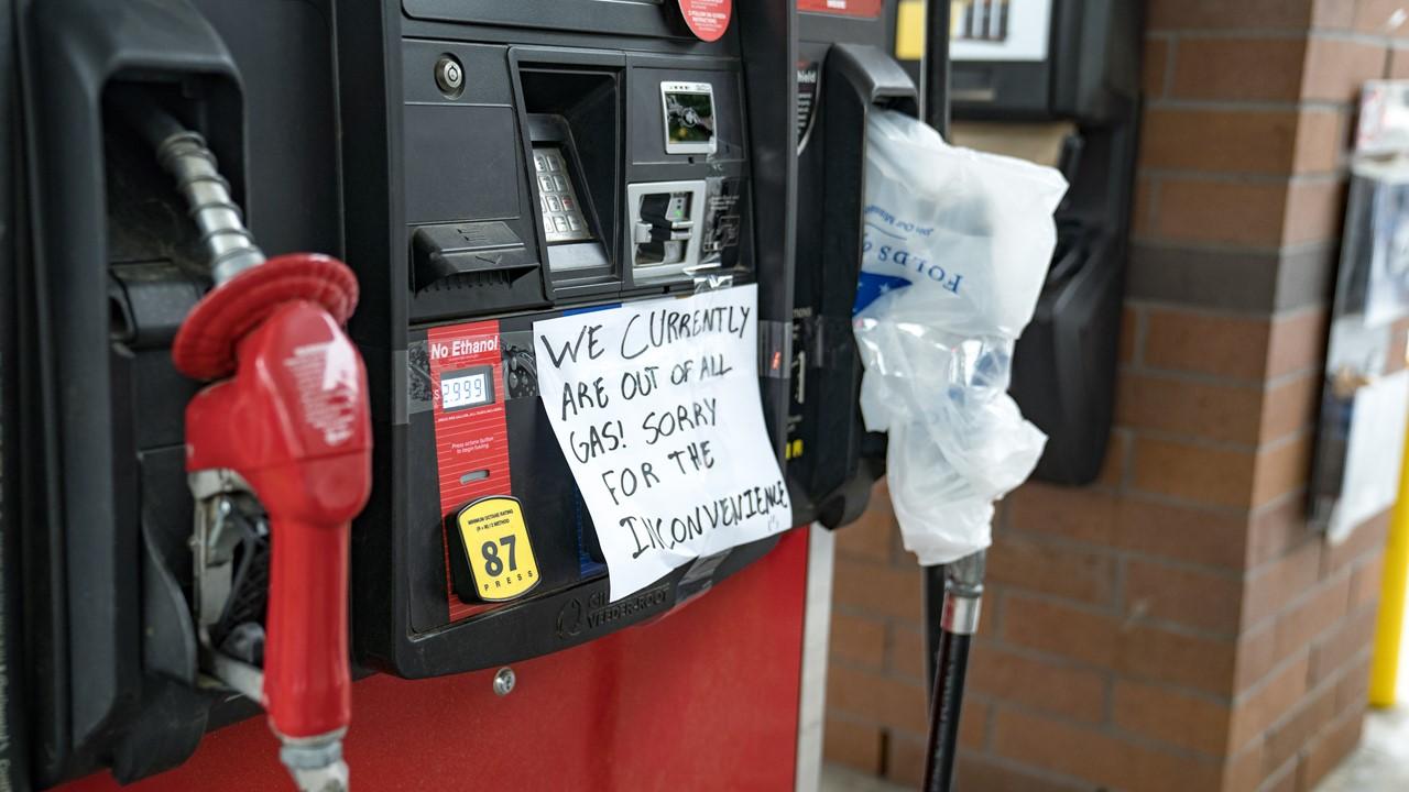 Empty gas pumps