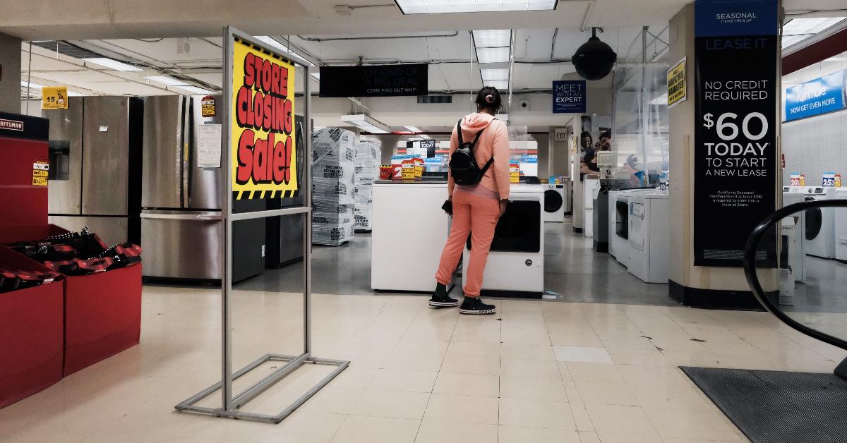 Sears store with store closing sale sign