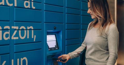 A person at Amazon hub