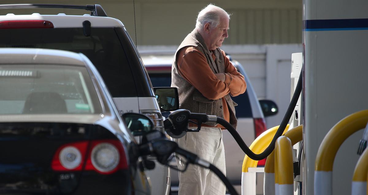 Man buying gas at a gas station