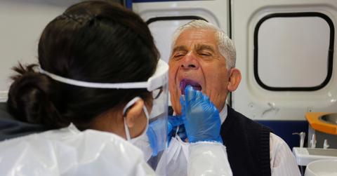 Healthcare worker doing a COVID-19 test