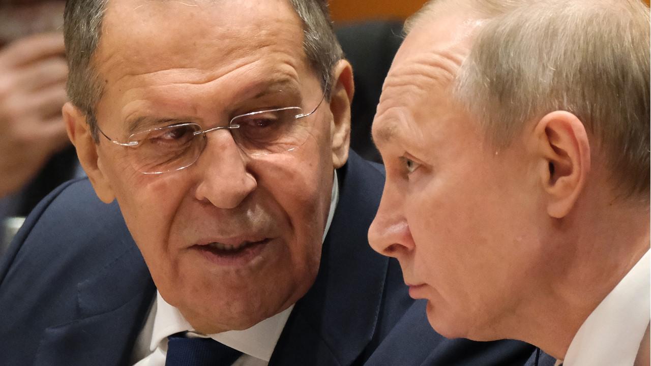 Sergei Lavrov and Vladimir Putin