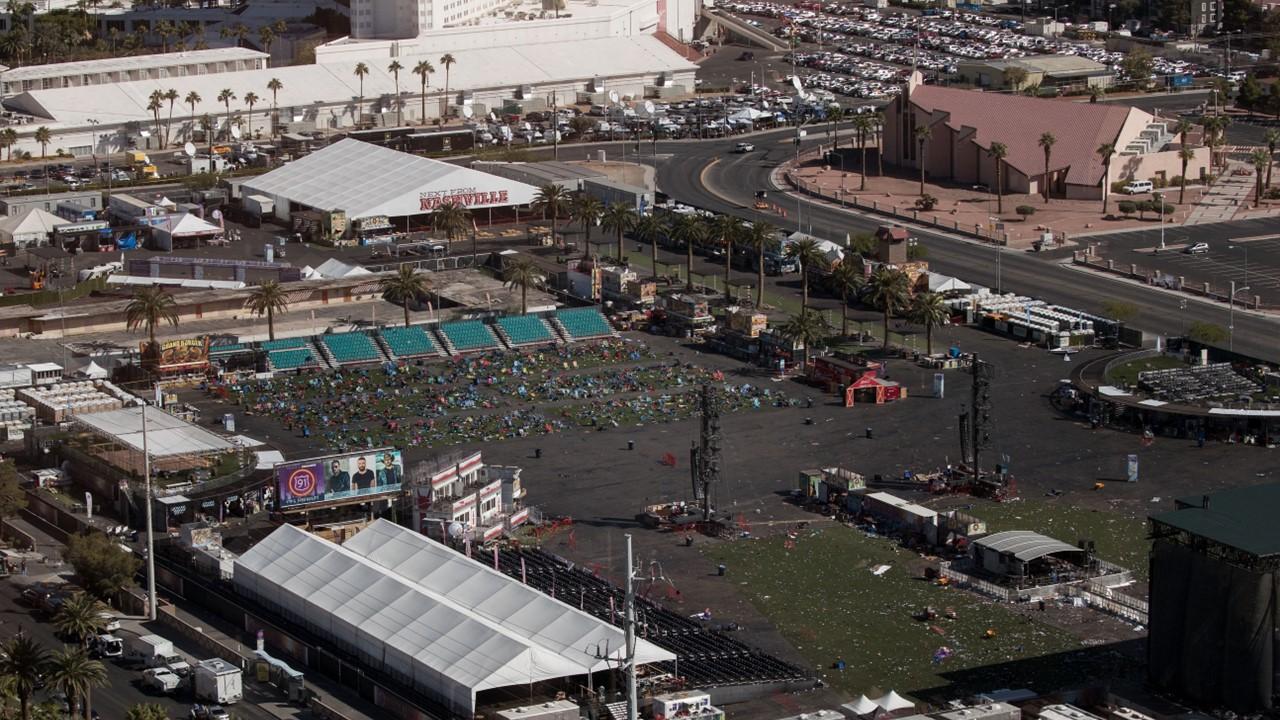 Mass shooting scene in Las Vegas in 2017