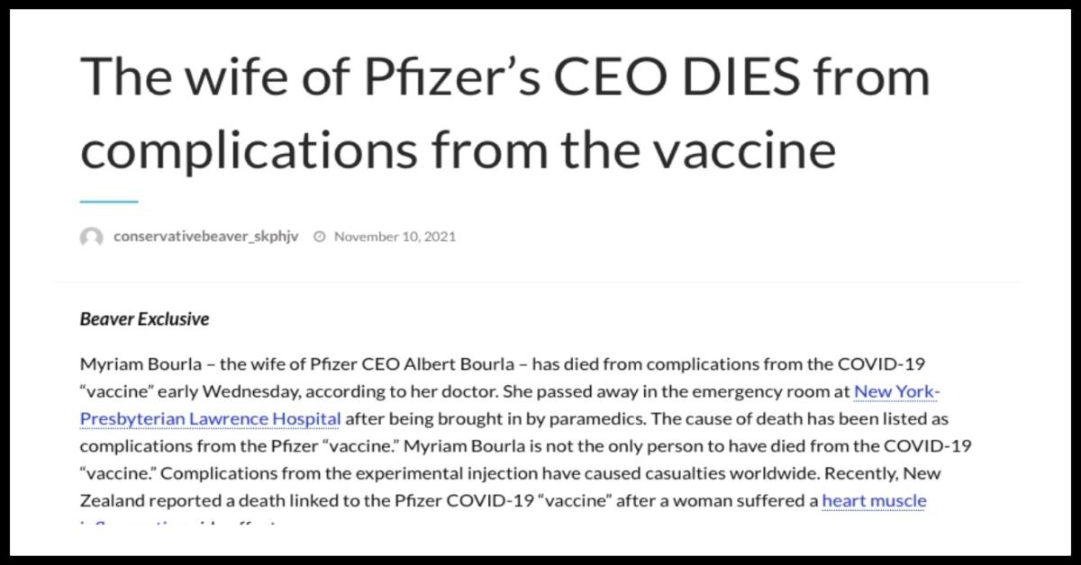 Pfizer CEO arrest rumor debunked