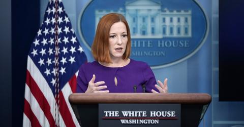 White House Press Secretary Jen Psaki discussing Russian sanctions