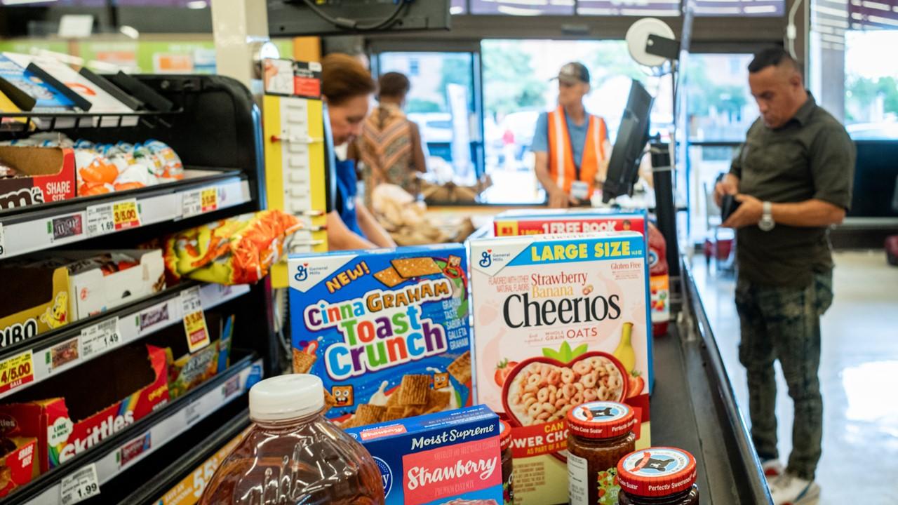 A man buying groceries