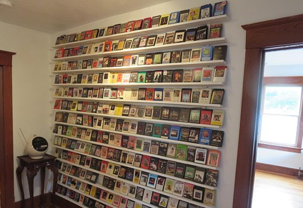 An 8-track tape collection