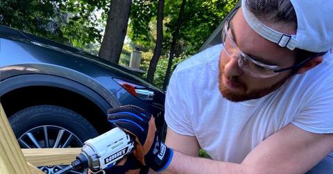 A person using a drill machine