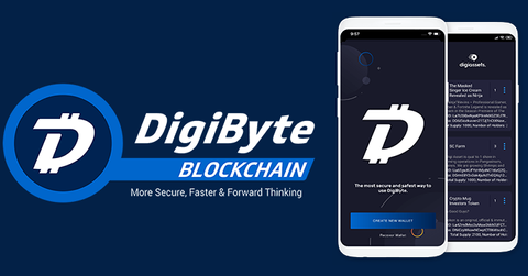 DigiByte app on a smartphone and logo