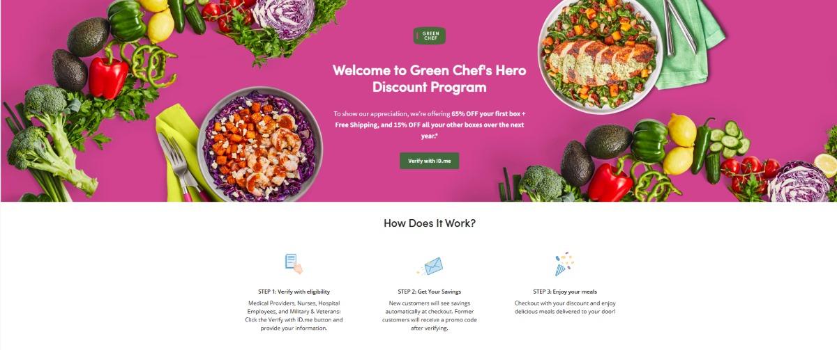 Green Chef nurse appreciation discount program