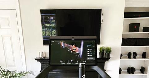 Peloton treadmill in living room