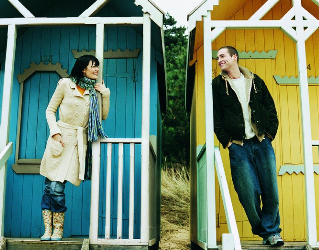 Couple checking out their beach rentals 