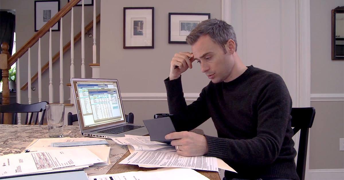 Man reviewing financial report