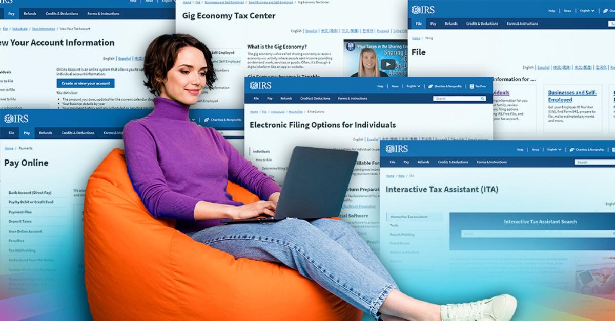 Woman browsing the IRS website