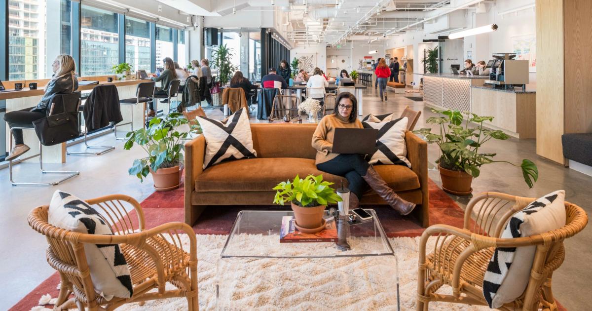 WeWork office space with workers