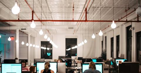 An office with employees working.