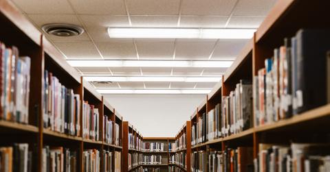 Public school library shelves