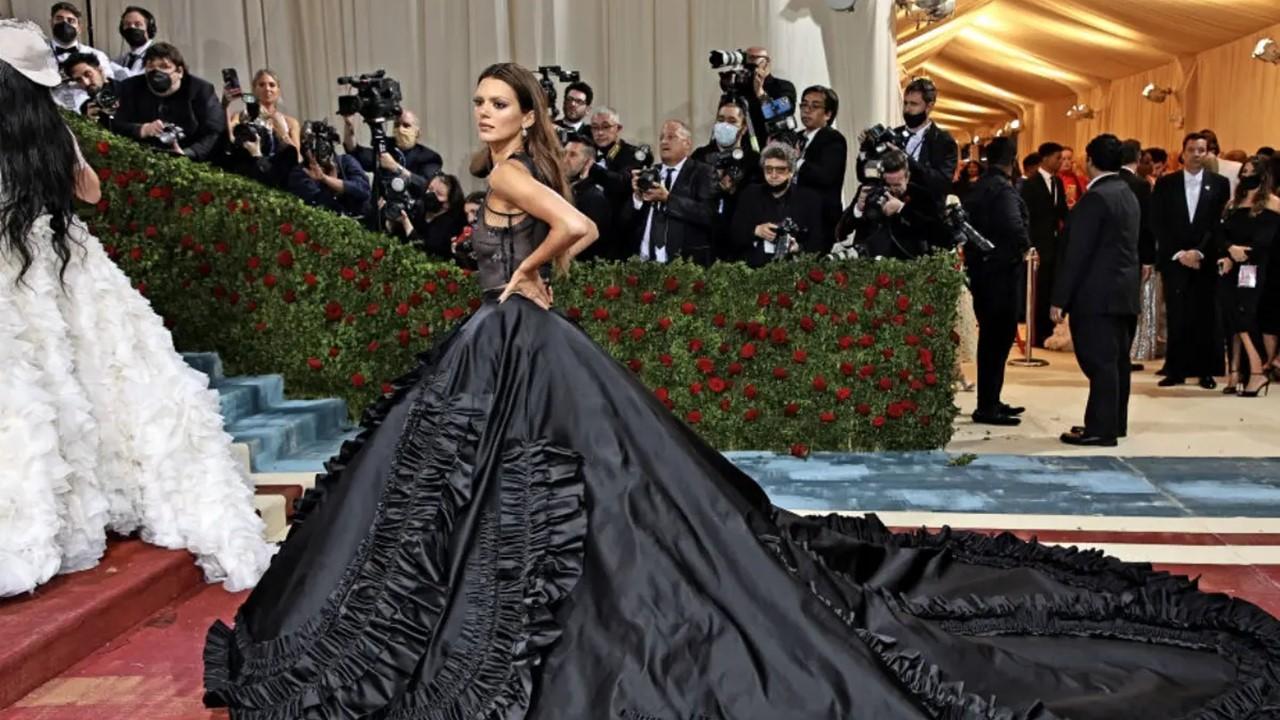 Kendall Jenner in a black dress at the 2022 Met Gala