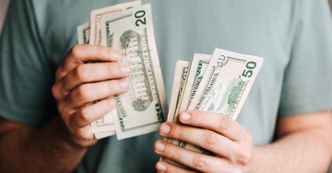 A person counting money