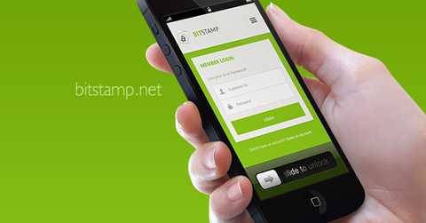 Bitstamp screen on smartphone