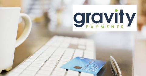 Gravity Payments logo over credit card